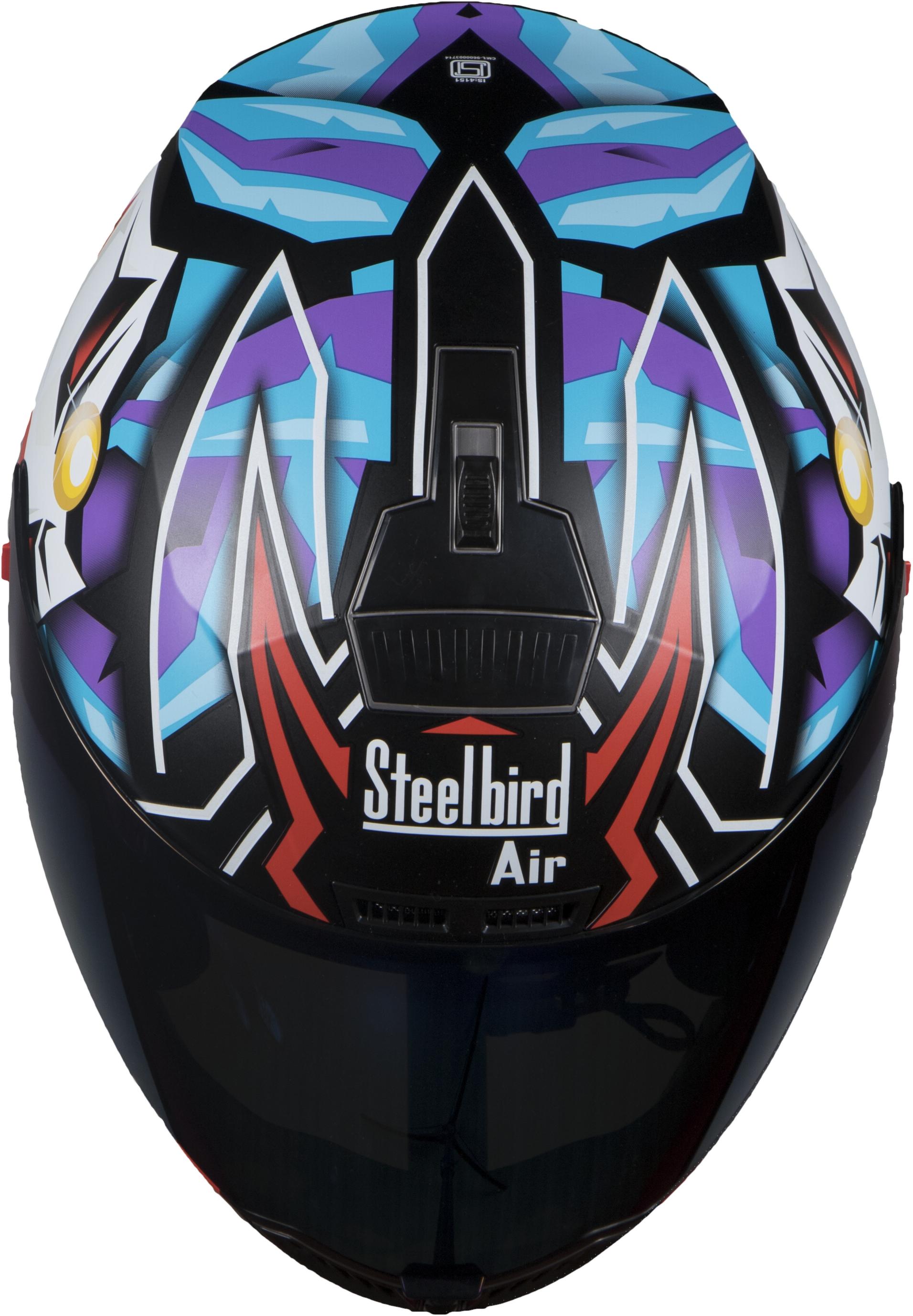 SBA-1 Bloom Glossy Black With Blue ( Fitted With Clear Visor Extra Blue Chrome Visor Free)